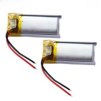 2Pcs 3.7V 130mAh 0.48Wh 601225 Lipo Rechargeable Battery For Bluetooth Speaker Headphones GPS Sat Nav Driving Recorder Mp3 mp4