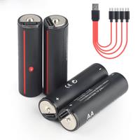 Soshine USB AA 2600mWh Lithium Batteries 1.5V 2600mWh Li-Ion Rechargeable Battery with 4-in-1 USB Cable for Remote Control Mouse