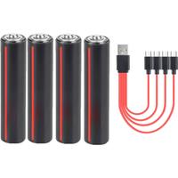 Soshine 600mWh Rechargeable Battery AAA 1.5V USB Lithium Batteries USB Li-ion Aaa Battery with 4-in-1 USB Cable 1200 Times Cycle