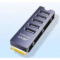 JEYI NVMe M.2 to 5 Sata Adapter, Internal 5 Port Non-RAID SATA III 6GB/s NVMe Adapter Card for Desktop PC Support SSD and HDD