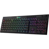 Redragon K618 Horus Wireless RGB Mechanical Keyboard, Bluetooth/2.4Ghz/Wired Low Profile Gaming Keyboards, Brown/Blue Switch