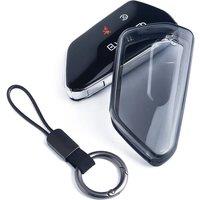 For VW Golf GTI R MK8 ID.3 ID.4 Seat Leon Tarraco Ateca Cupra Born Black Transparent Car Key Fob Case Cover Holder Accessories