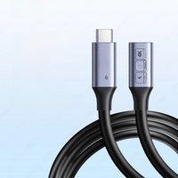 JEYI USB C Extension Cable Type C Extender Male to Female USB 3.1 Gen 2 10Gbps Data Transfer 60W Fast Charging for iPad Laptop
