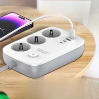 LDNIO Power Strip EU Standard 3 Outlets 4 USB Ports PD65w GaN UsB Charging 3250W Network Filter 2M