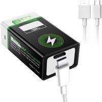 1500mAh CityTree 9V Rechargeable Batteries Type-C USB 6F22 9 Volt Lithium Battery for Microphone Remote Control Metal Detector