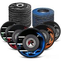 SHALL 24-Pack Flap Disc wheels for angle grinder 115mm T29 & T27 Angle Grinder Abrasive Sanding Disc with Etched Grit for Metal