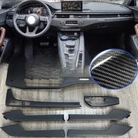 7PCS Car Central Console Gear Shift Air Vent Outlet Frame Interior Door Panel Trim Carbon Fiber For Audi A4 B9 S4 A5 S5 2017-22