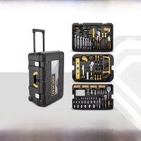 DEKO 258pcs Home DIY Hand Tool Set Professional Hand Tool Luggage Three-layer Rolling Portable