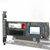 JEYI NVMe NGFF and mSATA SSD PCIe 4.0/3.0 Adapter Card, 3 in 1 M.2 NVME to PCIE/M.2 SATA SSD to SATA III/mSATA to SATA Converter