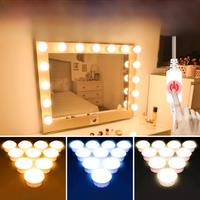 LED Mirror Vanity Light Bulbs Dressing Table Make Up Mirror LED Fill Lamp Stepless Dimmable Nightlight For Bedroom Decoration