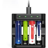 XTAR L4 AAA AA Battery Charger 4 Slots Intelligent LED Indicator USB Charger Charging 1.5V Li-ion / 1.2V lithium NiMH Batteries