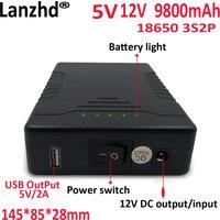 5V 12V Li battery 9800mah For heating suit monitoring LED light with mobile power night fishing light 18650 3S2P battery pack