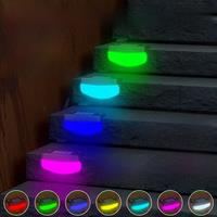 RGB LED Solar Light Outdoor Waterproof Step Lamp Garden Decoration Powered Sunlight Stair Deck Lights For Patio Balcony Fence