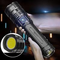 10000LM 800W Most Powerful Led Flashlights Tactical 15000mah Built-in Battery Flash Light Emergency Spotlights 4km Holiday Gifts