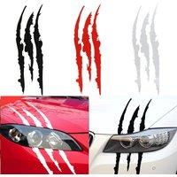 2pcs Monster Claw Marks Car Headlight Claw Marks Headlight Decal Car Sticker Stripes Scratch Vinyl Decal Universal For Most