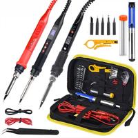 JCD Soldering Iron Kit 80W LCD Digital Display Adjustable Temperature With Switch Portable iron 220V/110V Welding Tools 908U