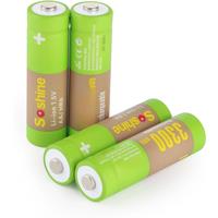 AA Rechargeable Battery 1.5V Li-ion Lithium 3300mWh