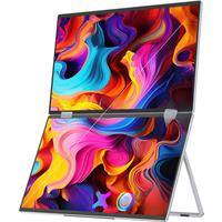 UPERFECT UStation Δ 15.6" Folding Monitor Dual Portable Display Bult-in Stand VESA OSD Menu Freely Adjust Screen For Laptop PC