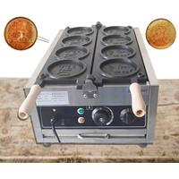 XEOLEO Commerical 4PCS Korean Coin Waffle Maker 3000W Non-stick Coating Gold Coin Bread Waffle