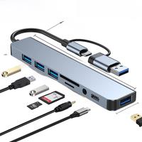 2 in 1 4/5/7/8 Port USB C Expander USB 3 Hub Type C Splitter Type C Dock Multiport Adapter USB