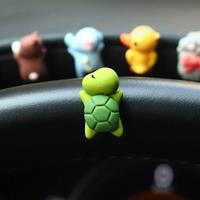 6/1pcs Car Cartoon Animal Sleeping Ornament Computer Screen Decor Auto Center Console Ornaments Cute Car Decoration Accessories