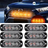 4LED Car Strobe Warning Light Flash Grille Signal light Police Breakdown Trailer Emergency Lamp 12v 24V for Truck Amber Yellow