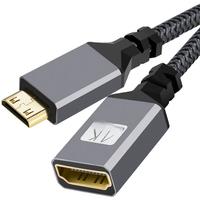 20CM 4K@60HZ Nylon Braid Gold HD V2.0 MINI MICRO HDMI Cable Male To HDMI Fmale Extension Cable For HDTV PS4 Projector