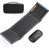 ProtoArc Foldable Mouse and Keyboard Folding Bluetooth Wireless Mice Keyboards for Business Travel Laptop iPhone iPad Tablets PC
