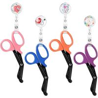 1 Pc Trauma Shears Bandage Scissors for Retractable Badge Reels Surgical Gauze Shears Safety Bandage Scissors Badge Reel Clip