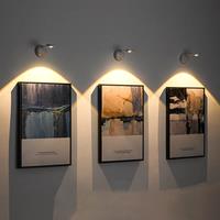 LED Spotlight, Wireless Picture Light, Rechargeable Painting Light with Motion Sensor, Stick on Lights 360 Rotation Stepless Di