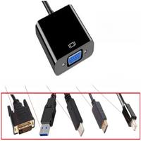 HD DVI Male to VGA Female Adapter DVI Type-c HDMI DP USB 3.0 to VGA Adapter Cable Connector Converter for PC Computer Monitor