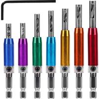 7Pcs Self Centering Drill Bit Set 5/64''-1/4'' Hex Shank Self Center Hinge Drill Bits Tool for Woodworking Window Door Hinge