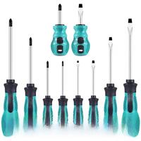 Repair Tool Set-Magnetic Precision Screwdriver Kit with Phillips and Flat Head, Non-Slip Handle,