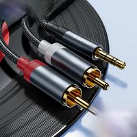 Toocki RCA Audio Cable 3.5mm Male to 2RCA Splitter Aux Cable 2RCA Speaker Cord For TV PC Amplifiers DVD Laptop MP3 Extender Wire