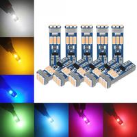 10PCS T5 W3W W1.2w Instrument Lamp Indicator Fuel Meter Canbus Led Car Center Console Dashboard Indicator Warming Wedge Lights
