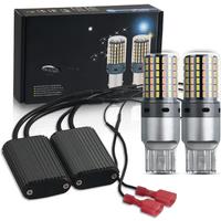 2pcs Led 1156 BA15S P21W 1156 BAU15S PY21W Canbus 3014 120SMD Dual Color No Error 7440 W21W T20 Signal Light Car DRL Lamp 12V