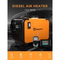 12V/24V Heater For Car 8KW Diesel Air Heater With Silencers LCD Switch & Remote For Car Trailer Truck Diesel Parking Heater