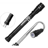 1Piece Pick-Up Tool Magentic Head Telescopic 360 Degree Flexible LED Flashlight Torch Lamp 3 Led Light For Screws Bolts Picking