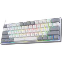 Redragon K617 Fizz 60% Wired RGB Gaming Keyboard, 61 Keys Hot-Swap Compact Mechanical Keyboard Red Switch