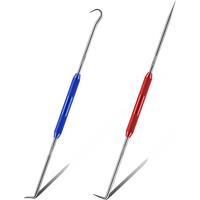 Double Pointed Scriber, 2 Pcs Metal Scribe Tool Hook and 45 Degree 90 Degree Tip Marking Tool for Machinists,Technicians