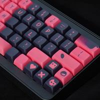 XDA PBT Keycaps Black Pink Love Dye 5-sided Sub Keycap For Cherry Mx Switch Mechanical Keyboard XDA Custom DIY Personalized