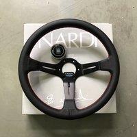 ND 14Inch Universal Racing Drift Nardi Steering Wheel Car Nardi Punched Leather JDM Steering Wheel Volantes For VW TOYOTA BMW