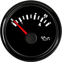 0-5bar / 0-75Psi Display Oil Pressure Gauges 52mm Pointer Oil Pressure Meters 10-184ohm Input Signal Red Backlight for Auto Boat