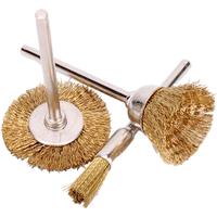10pcs Brass Wire Brushes Diameter 15mm Polishing Brass Wire Brush Accessory for Dremel Rotary Tools