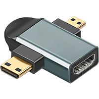 STONEGO 1PC 4K 60Hz Aluminum Alloy HD Adapter 2 In 1 Portable Micro & MINI To HD Adapter for laptop ACamera Projector Phone HDTV