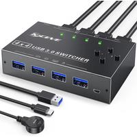 KCEVE 4 Port USB 3.0 Switch Selector,KVM Switcher 4 Computers Sharing 4 USB Devices,USB Peripheral