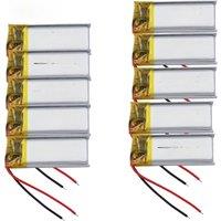 10Pcs 3.7V 130mAh 0.48Wh Rechargeable Replacement Li Lipo Battery 401230 For GPS Sat Nav Bluetooth Speaker LED Driving Recorder