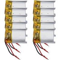 10Pcs 3.7V 250mAh 0.92Wh Rechargeable Li Lithium Battery 701522 Cell Li-ion For Sat Nav Bluetooth Speaker LED Driving Recorder
