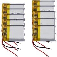 10Pcs 3.7V 250mAh 0.92Wh Rechargeable Replacement Lipo Battery For Watch Sat Nav Bluetooth Speaker LED Driving Recorder 602025