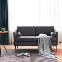 2024 Hot Stamping Cloth With Pillow Two-seater Surrounding Chair Indoor Two-seater Sofa Dark Grey
